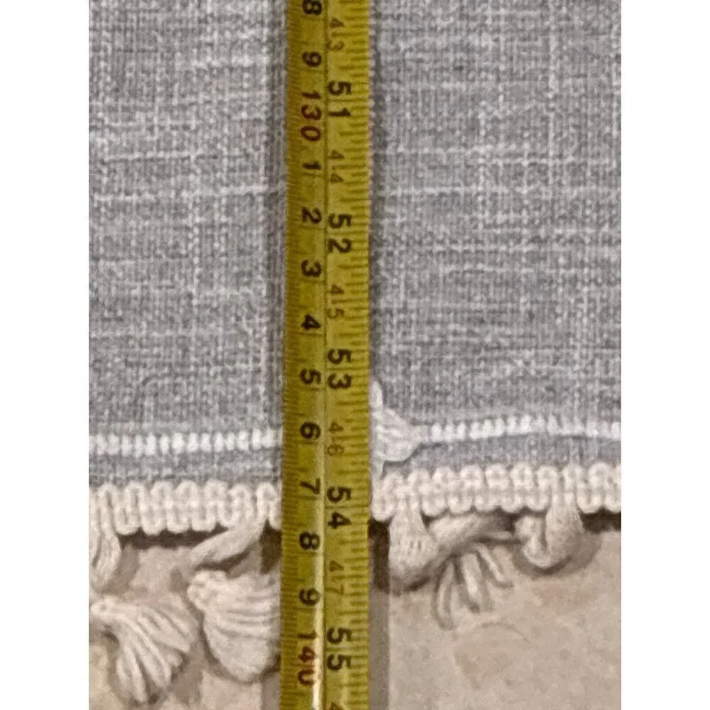 Tablecloth set grey and white patterned or throw blanket rectangular tassels